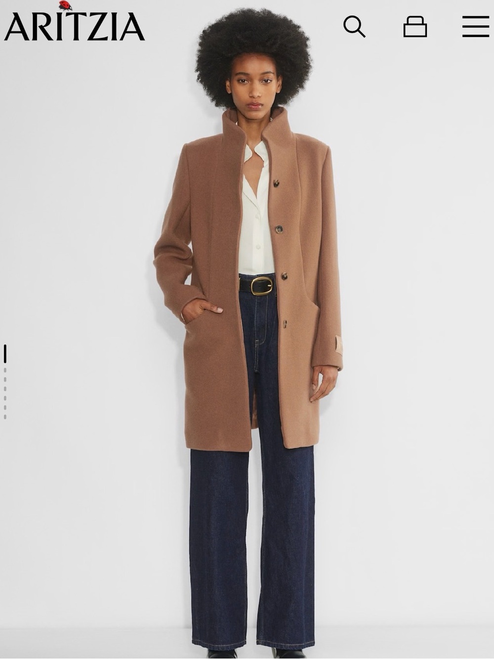 Wilfred Tan Wool Wrap Coat with Rounded Collar
Cocoon Coat